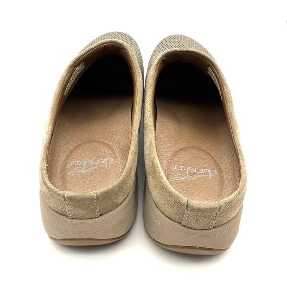 Dansko Sondra Taupe Suede Leather Slip-on Clog Mule Sneaker EU 38 US 7.5-8 - Picture 5 of 13